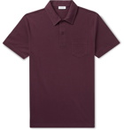 Sunspel - Riviera Slim-Fit Cotton-Mesh Polo Shirt - Burgundy