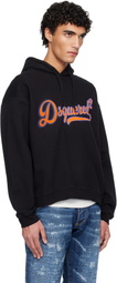 Dsquared2 Black Relax Fit Sponge Patch Hoodie