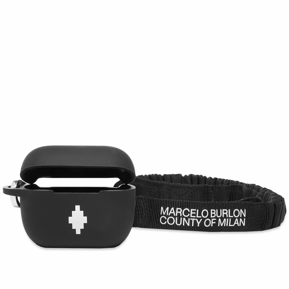 Marcelo Burlon Men's Cross Strap Airpods Pro Case in Black Marcelo Burlon  County of Milan