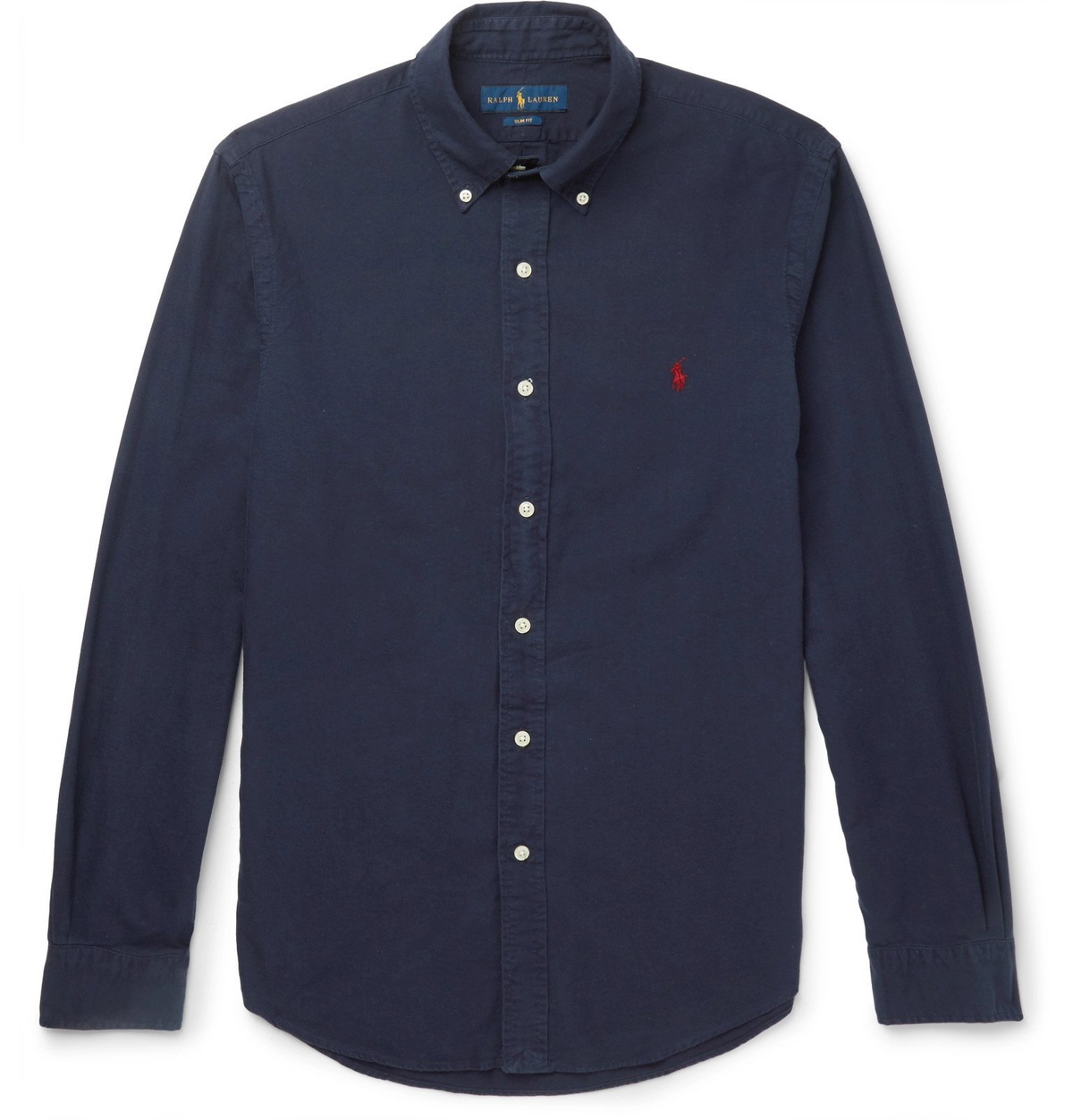 Polo Ralph Lauren - Slim-Fit Button-Down Collar Garment-Dyed Cotton ...