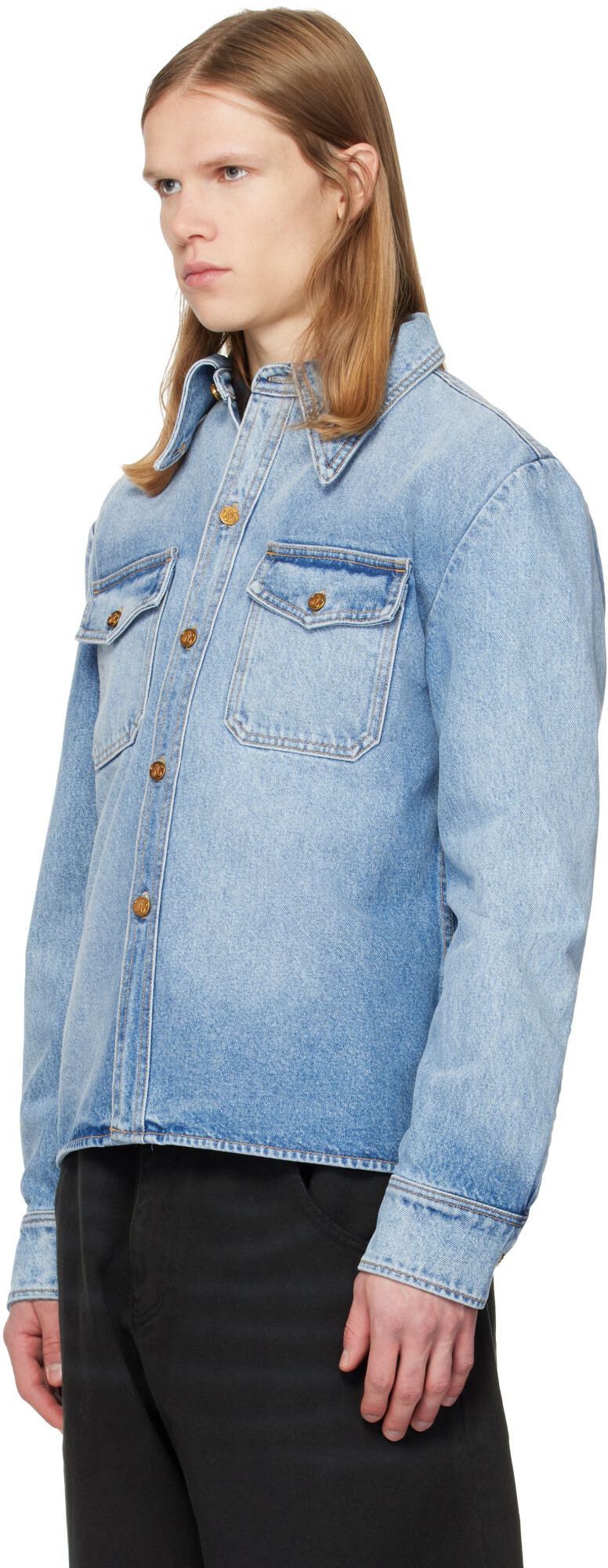 WILLY CHAVARRIA Blue Chente Denim Overshirt