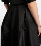 The Row Galyra cotton and silk satin midi skirt