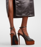The Attico Ornella leather platform slingback pumps