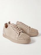 CHRISTIAN LOUBOUTIN - Louis Junior Spikes Cap-Toe Suede Sneakers - Neutrals