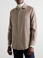 Loro Piana - Logo-Appliquéd Checked Cotton-Flannel Shirt - Brown