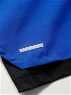 Nike Running - Stride 2-in-1 Straight-Leg Mesh-Panelled Dri-FIT Ripstop Drawstring Shorts - Blue
