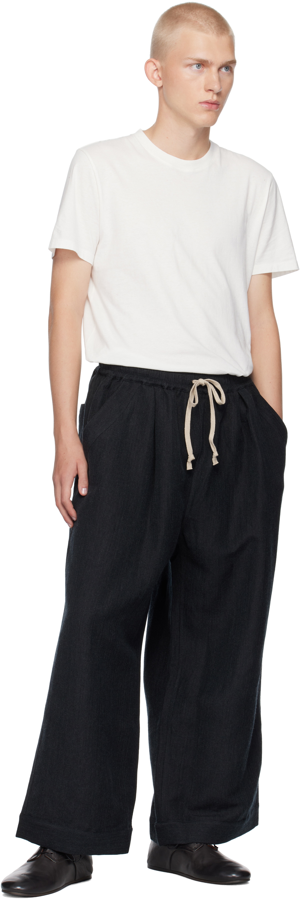 Jan-Jan Van Essche Black O-Project Easy Wide Trousers Jan-Jan Van