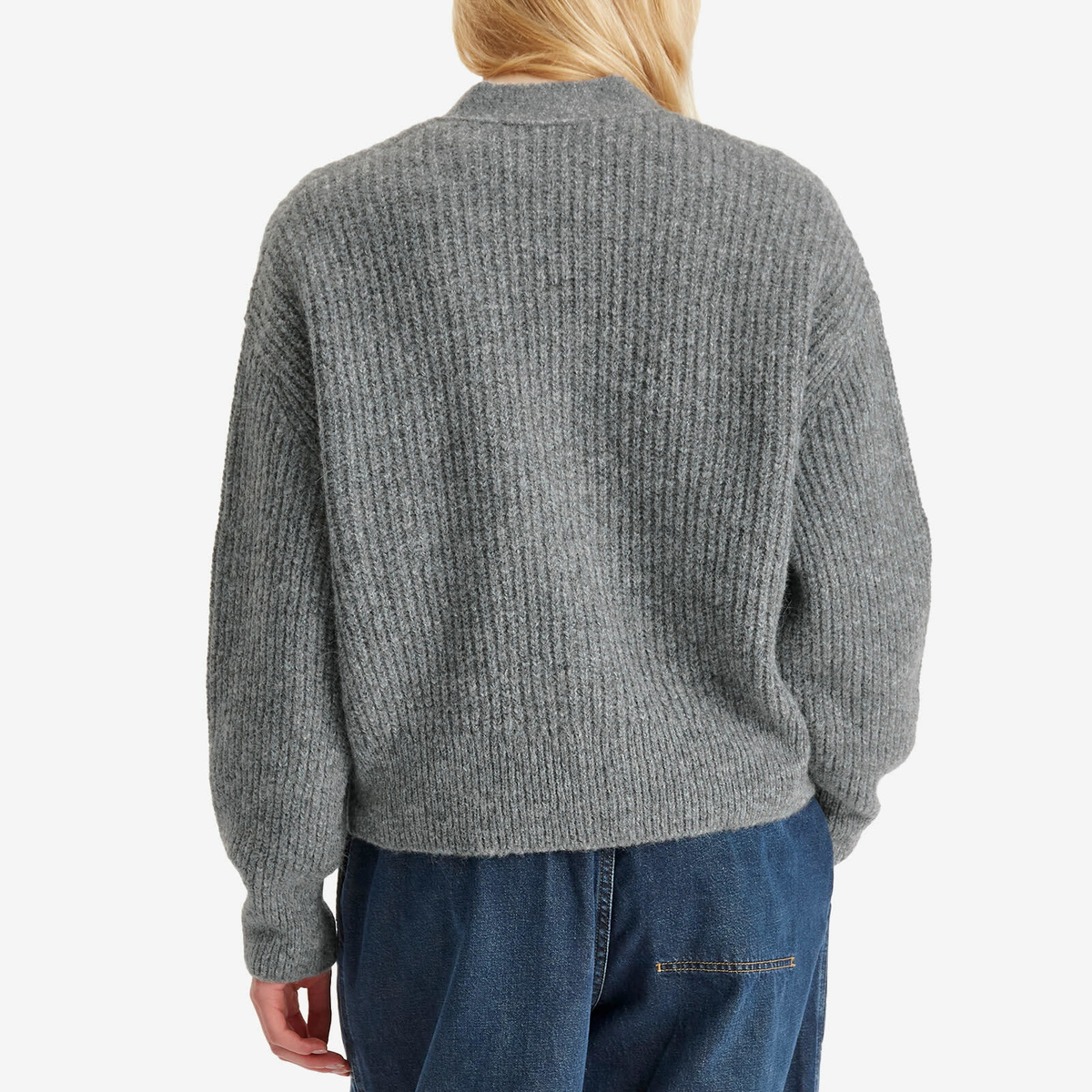 Closed Women's V Neck Cardigan in Grey Heather Melange