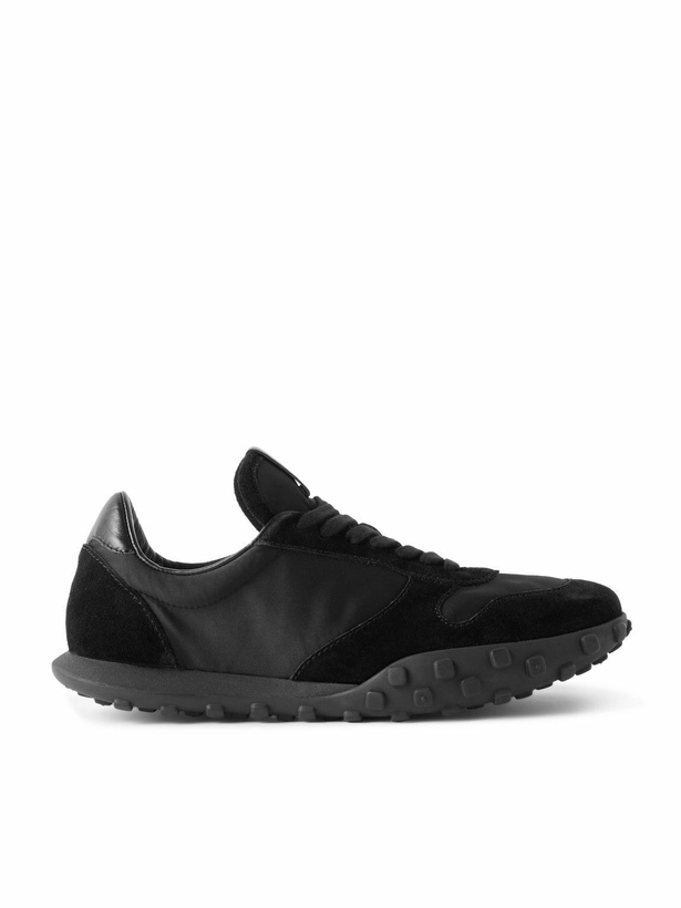 Photo: Jil Sander - Suede and Leather-Trimmed Nylon Sneakers - Black