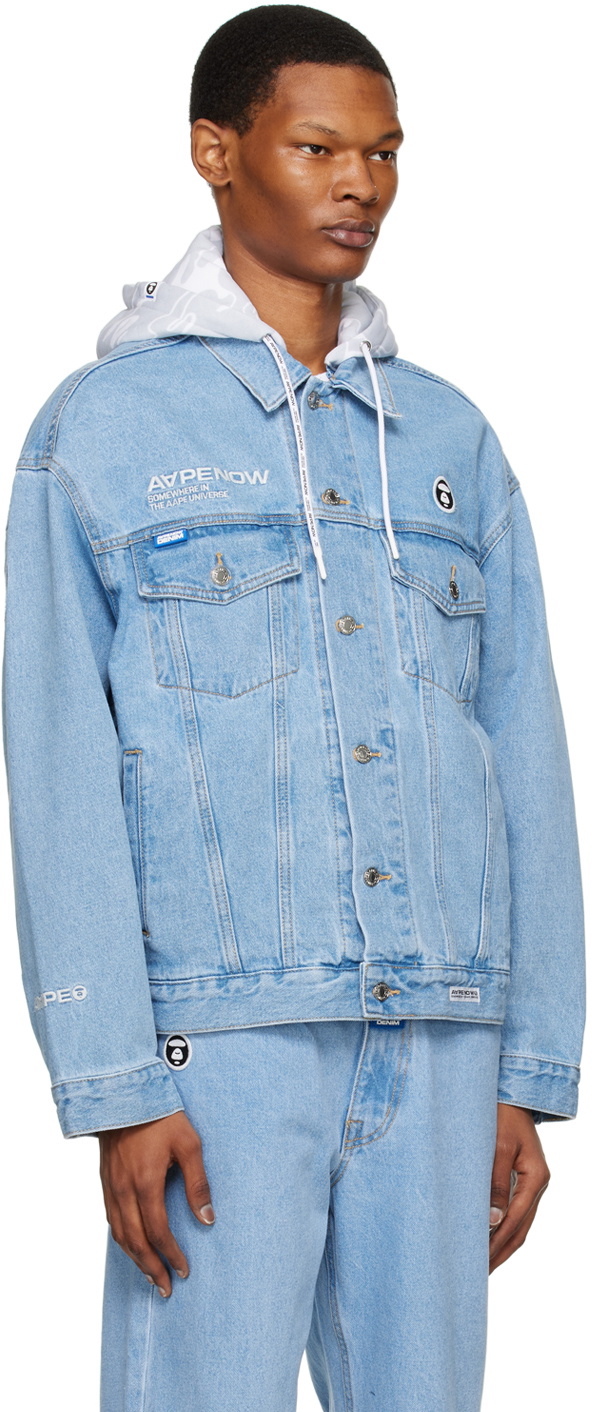 Balenciaga Men's Hooded Denim Jacket in Blue | LN-CC®