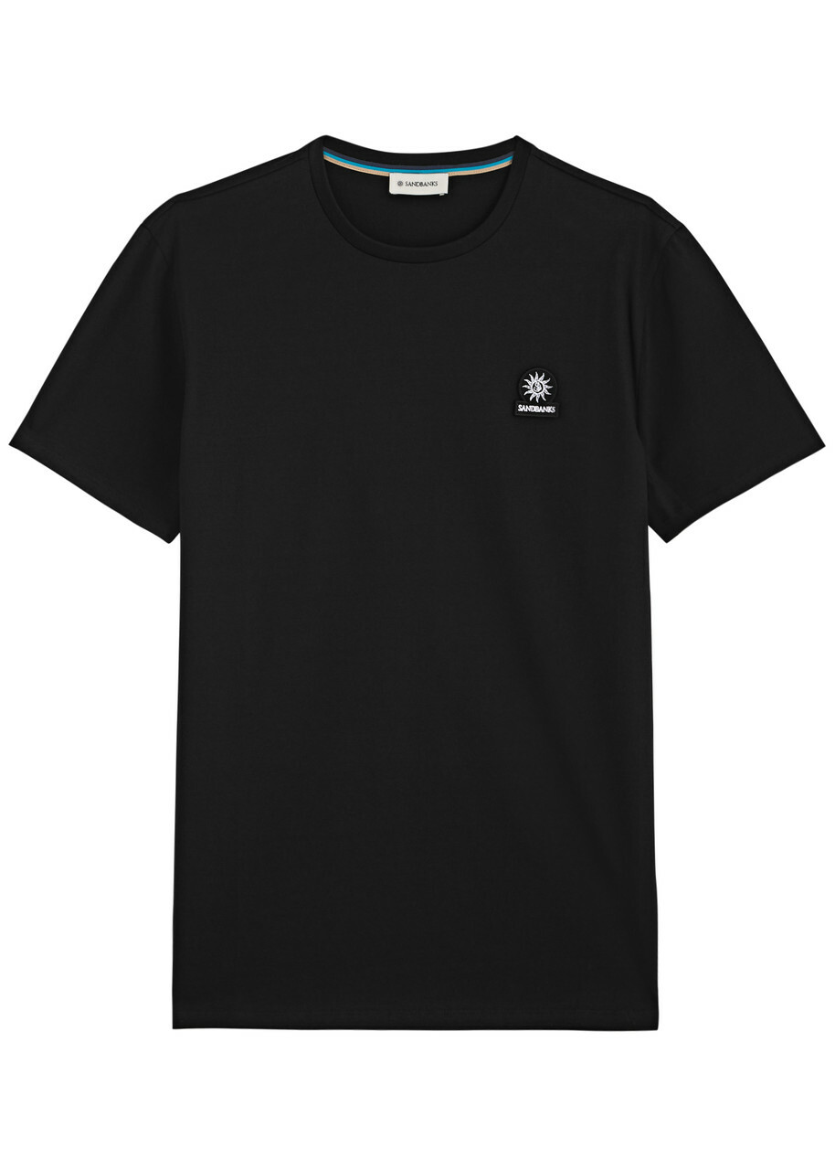 Sandbanks Logo Cotton T-shirt Black
