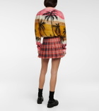 Alanui Embellished checked cotton miniskirt