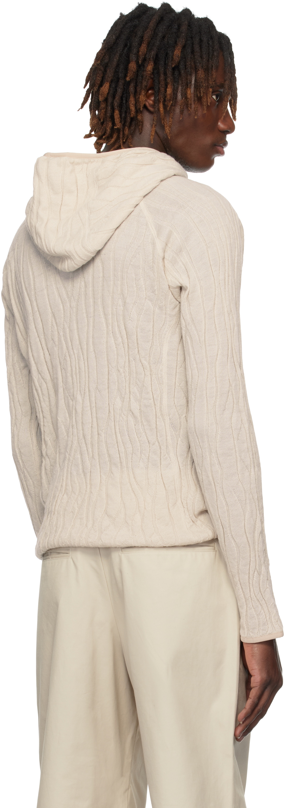 HELIOT EMIL Off-White Sortsol Knit Hoodie