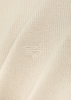 Emporio Armani Logo-embroidered Cotton-knit Jumper Beige