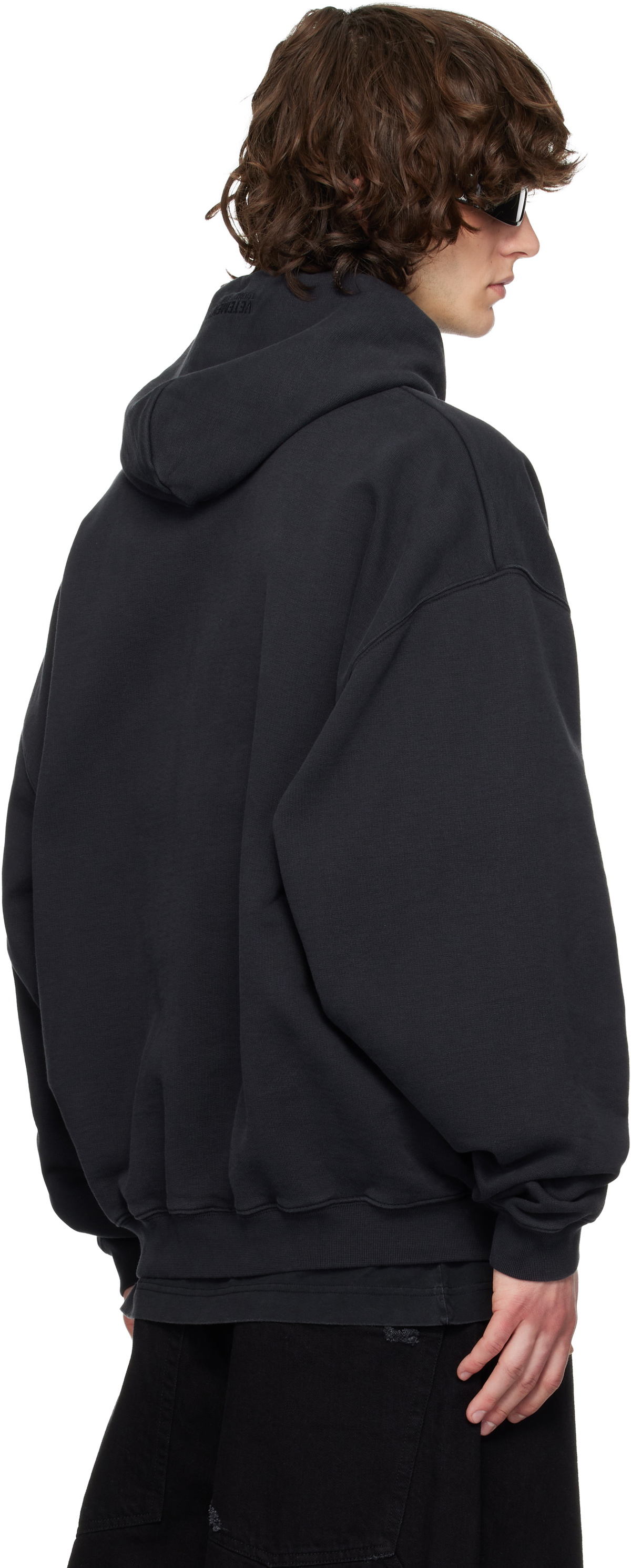 VETEMENTS Black 'Paris' Tourist Zip-Up Hoodie Vetements