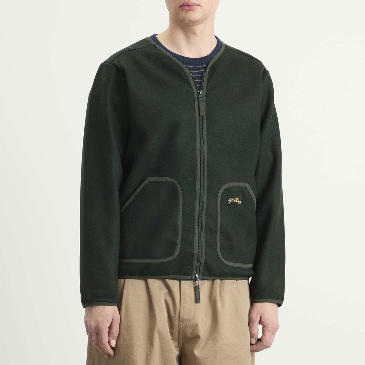 Stan Ray Men's Wool Fleece Cardigan in Botanical Green
