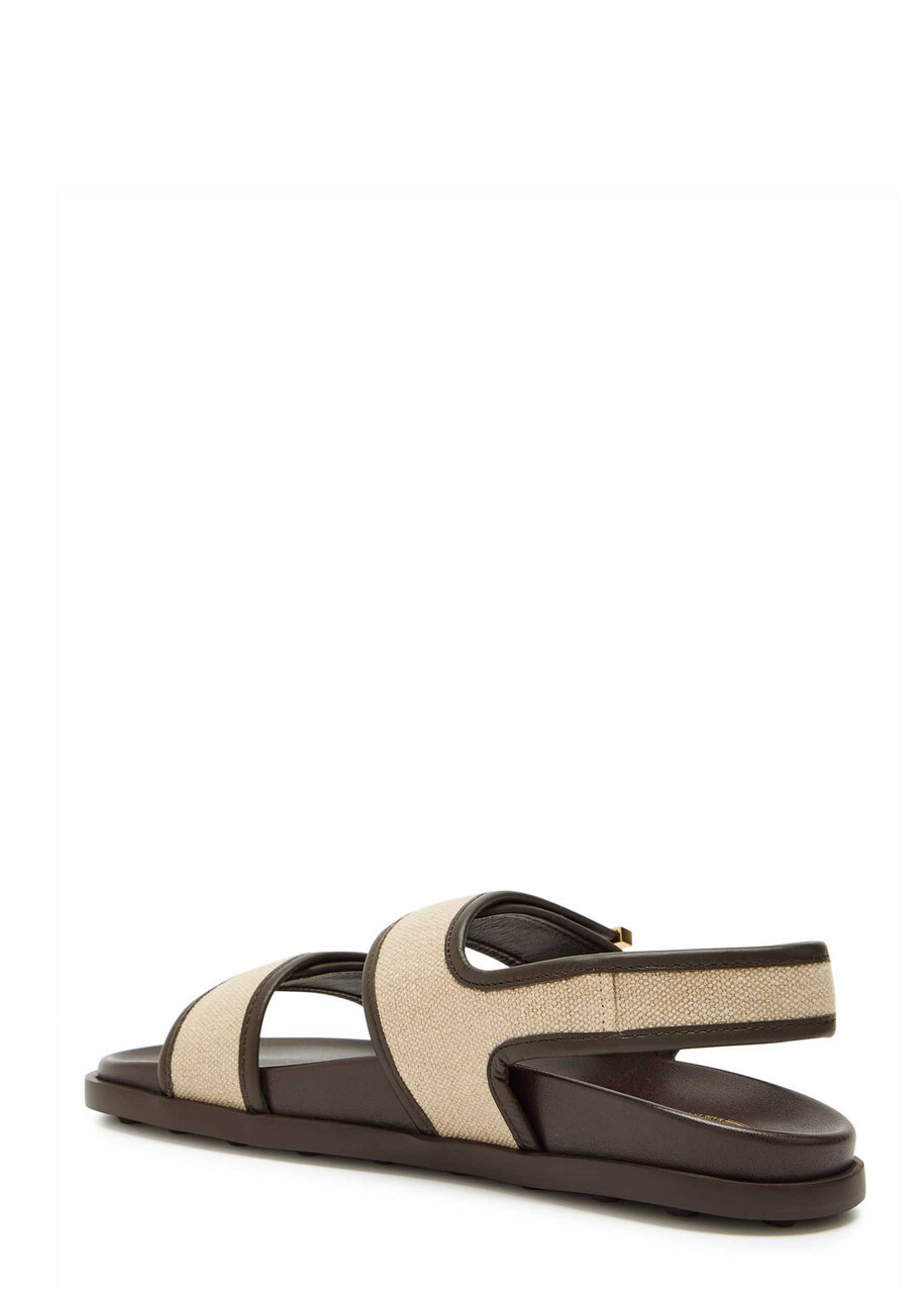 Tods Canvas and Leather Sandals Beige