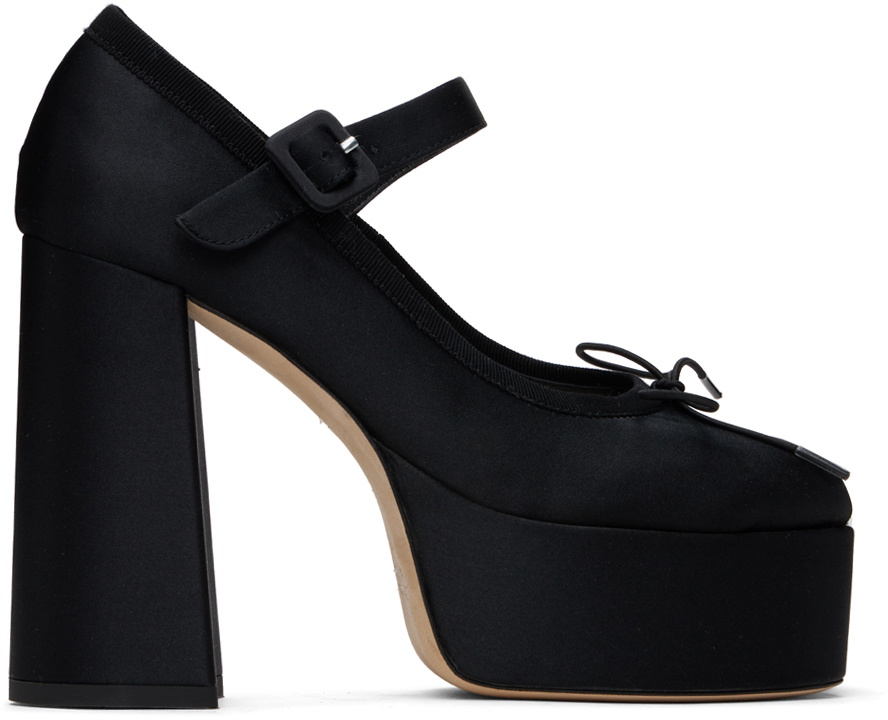 24PF new/Simone Rocha バレリーナパンプス Pumps Black Leather ballerina platform pumps in black - Simone Rocha