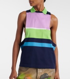 Versace Striped cotton jersey tank top