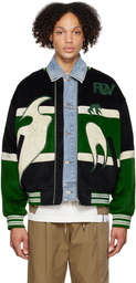 Feng Chen Wang Green Phoenix Embroidered Bomber