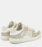 Amiri Skel Top glitter leather-trimmed sneakers