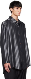 Sulvam Black & Gray Over Chin Strap Shirt