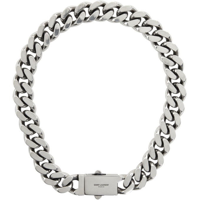 Photo: Saint Laurent Silver Curb Chain Necklace