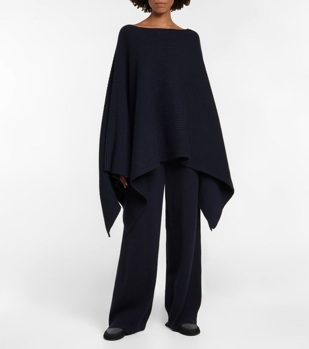 The Row Romie ribbed knit cashmere poncho The Row