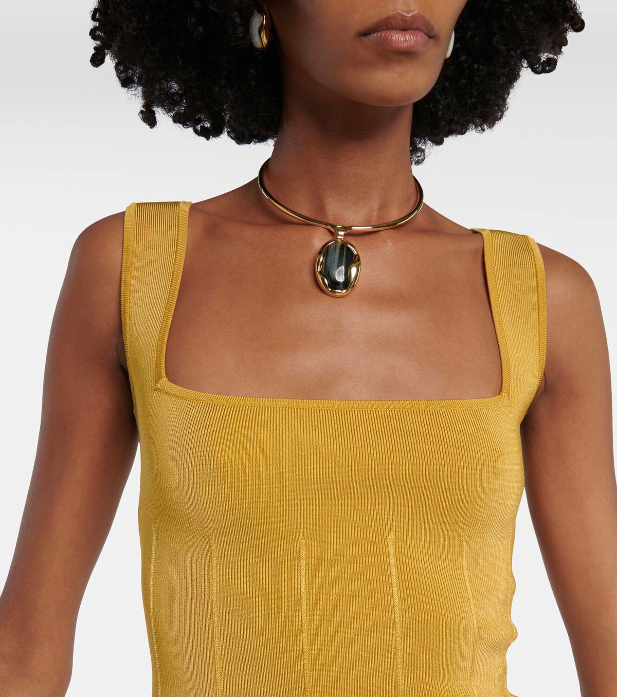 Galvan Atalanta ribbed-knit midi dress Galvan