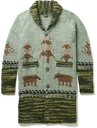 KAPITAL - Intarsia Wool Cardigan - Green