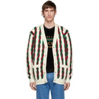 Gucci Off-White and Red Wool Cardigan