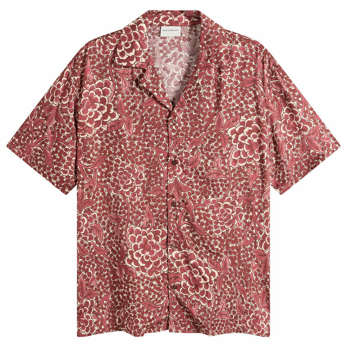 Drôle de Monsieur Men's Viscose Grapes Shirt in Red
