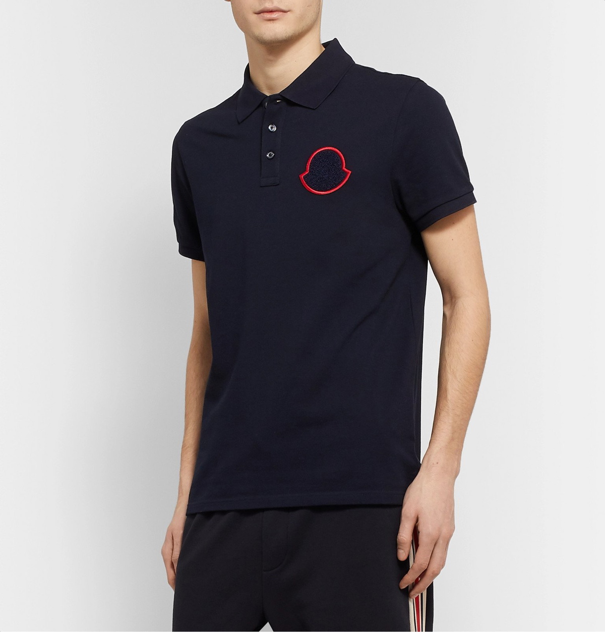 Moncler Slim-fit Logo-print Cotton-jersey T-shirt In Blue