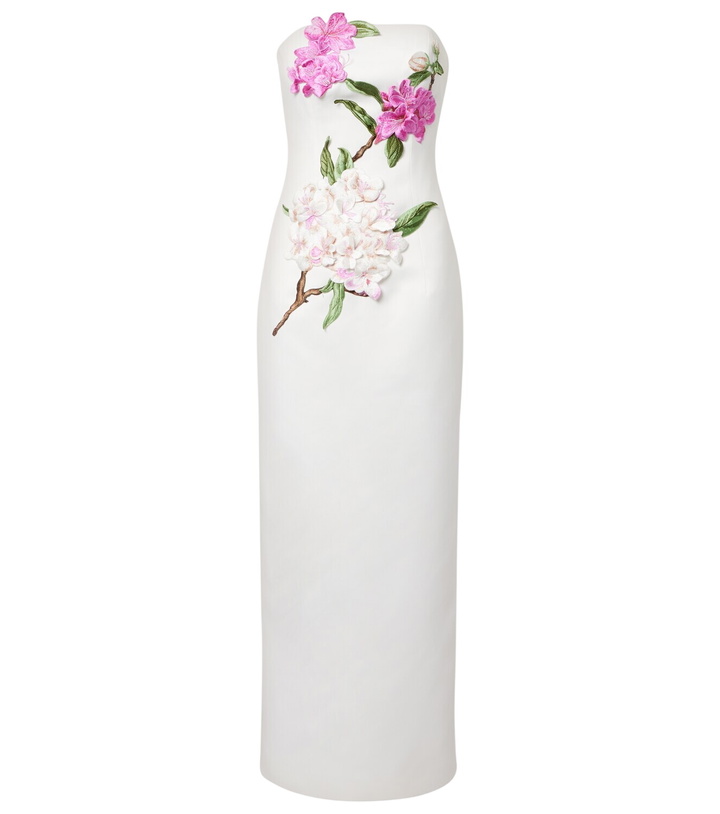 Photo: Leo Lin Rayna floral-appliqué bustier dress