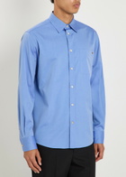 Valentino Garavani Logo Cotton Oxford Shirt Blue
