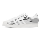 adidas Originals Silver and White Prada Edition Superstar Sneakers