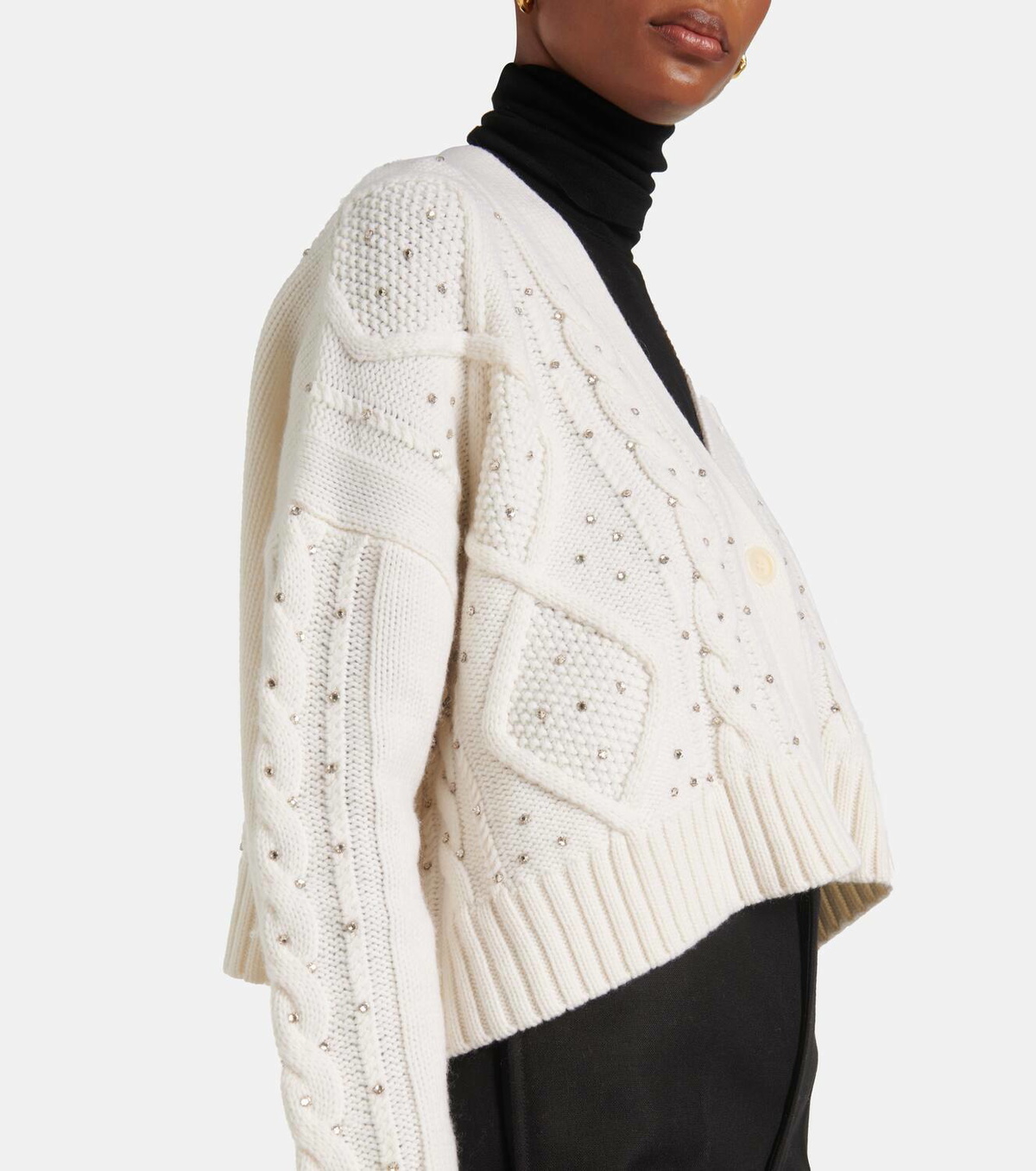 Max Mara Musica cable-knit wool and cashmere cardigan Max Mara