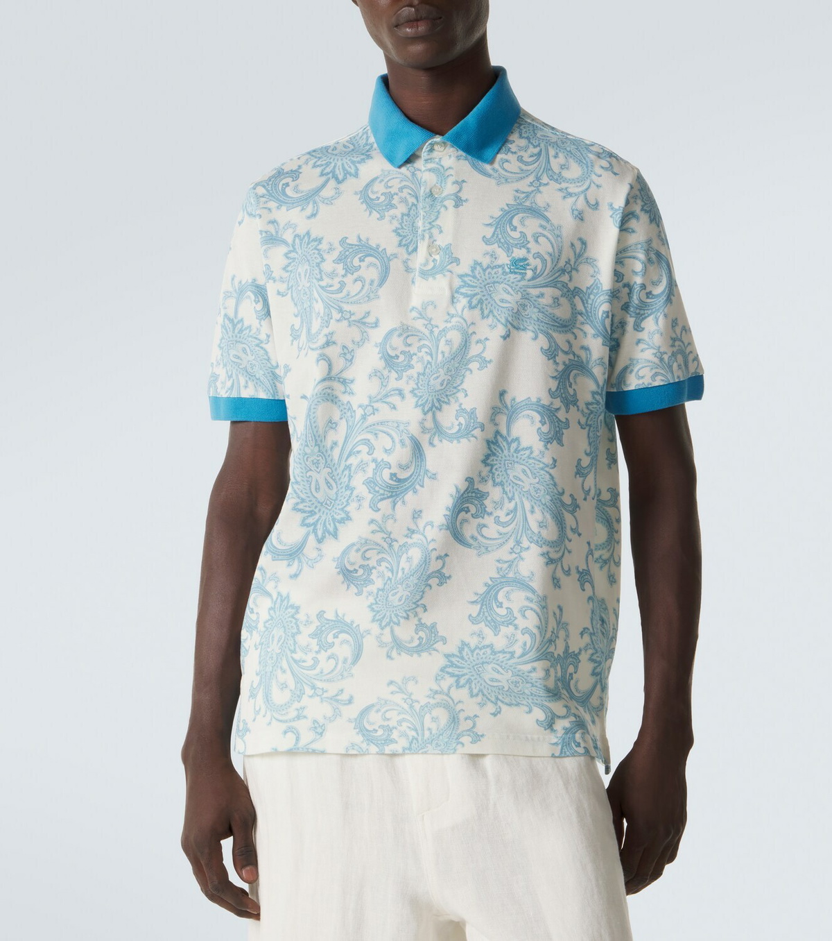 Etro Roma paisley cotton polo shirt
