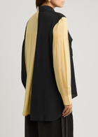 Lovebirds Colour-block Silk Crepe-de-chine Shirt Black
