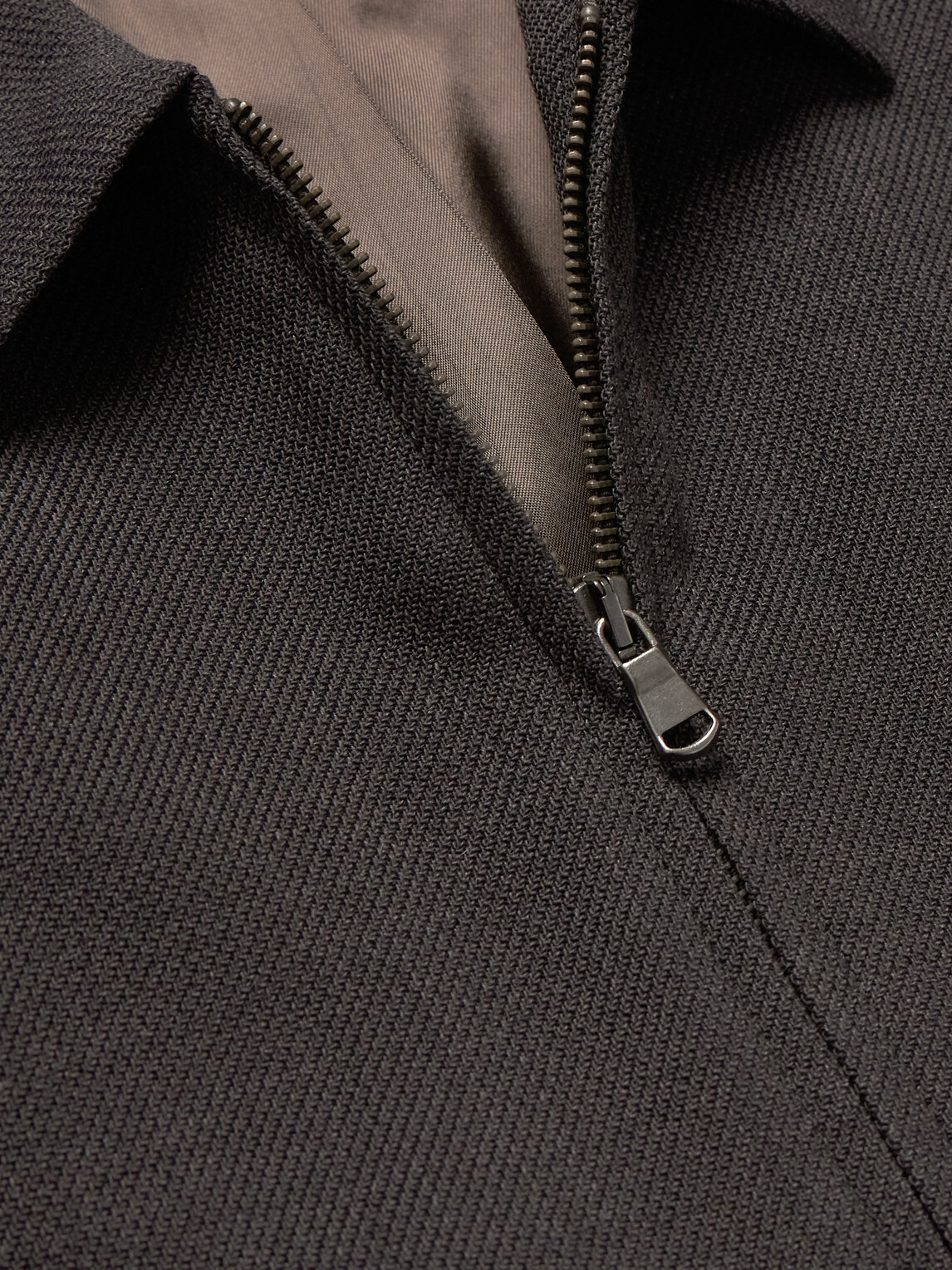 Sunspel - Textured Wool-Blend Harrington Jacket - Brown