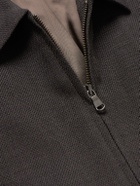 Sunspel - Textured Wool-Blend Harrington Jacket - Brown