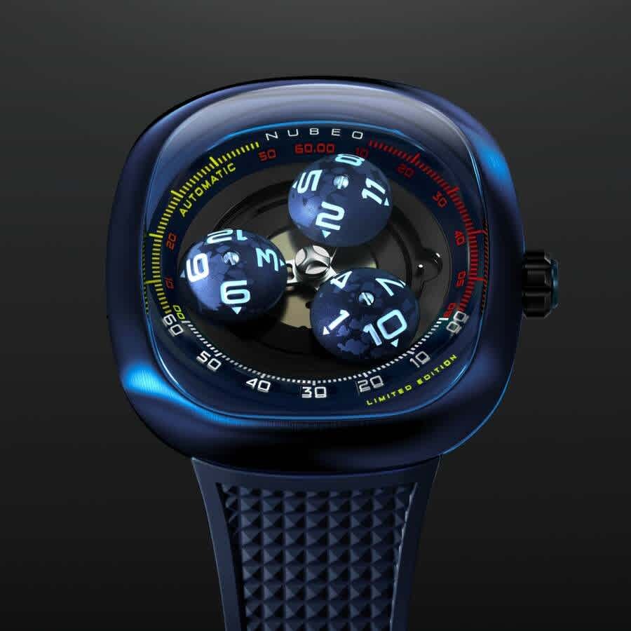Nubeo Tri-Star Orbit Black Dial Mens Watch NB-6116-0C