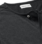 Hamilton and Hare - Mélange Stretch-Lyocell and Cotton-Blend Henley Pyjama T-Shirt - Gray