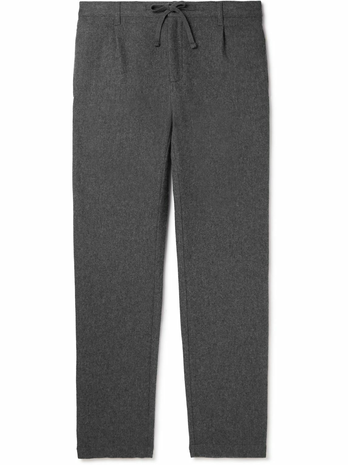 Hartford - Tanker Tapered Wool-Blend Drawstring Trousers - Gray Hartford