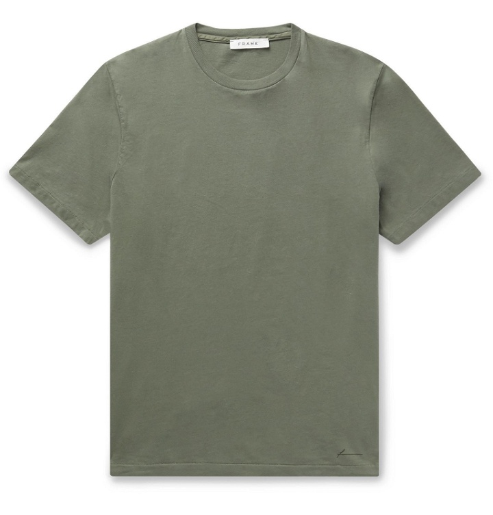 Photo: FRAME - Mélange Cotton-Jersey T-Shirt - Green