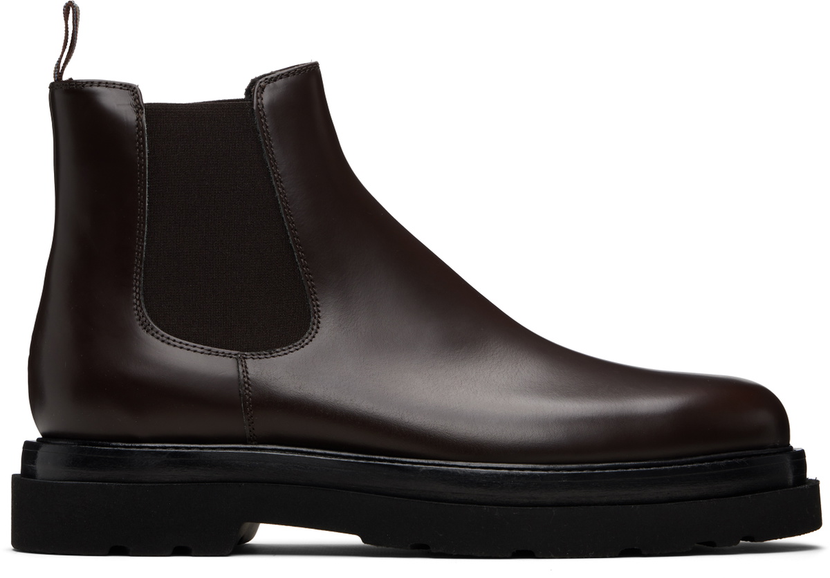 Paul Smith Brown Leather Beard Chelsea Boots