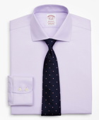 Brooks Brothers Men's Stretch Madison Relaxed-Fit Dress Shirt, Non-Iron Twill English Collar | Lavender