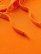 Stone Island - Garment-Dyed Logo-Appliquéd Cotton-Jersey Hoodie - Orange