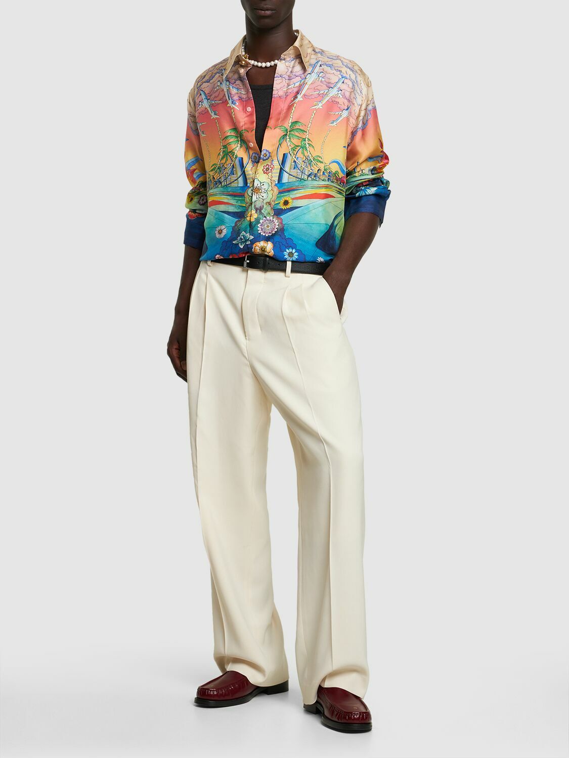 CASABLANCA - L'envol Print Silk Twill Shirt Casablanca