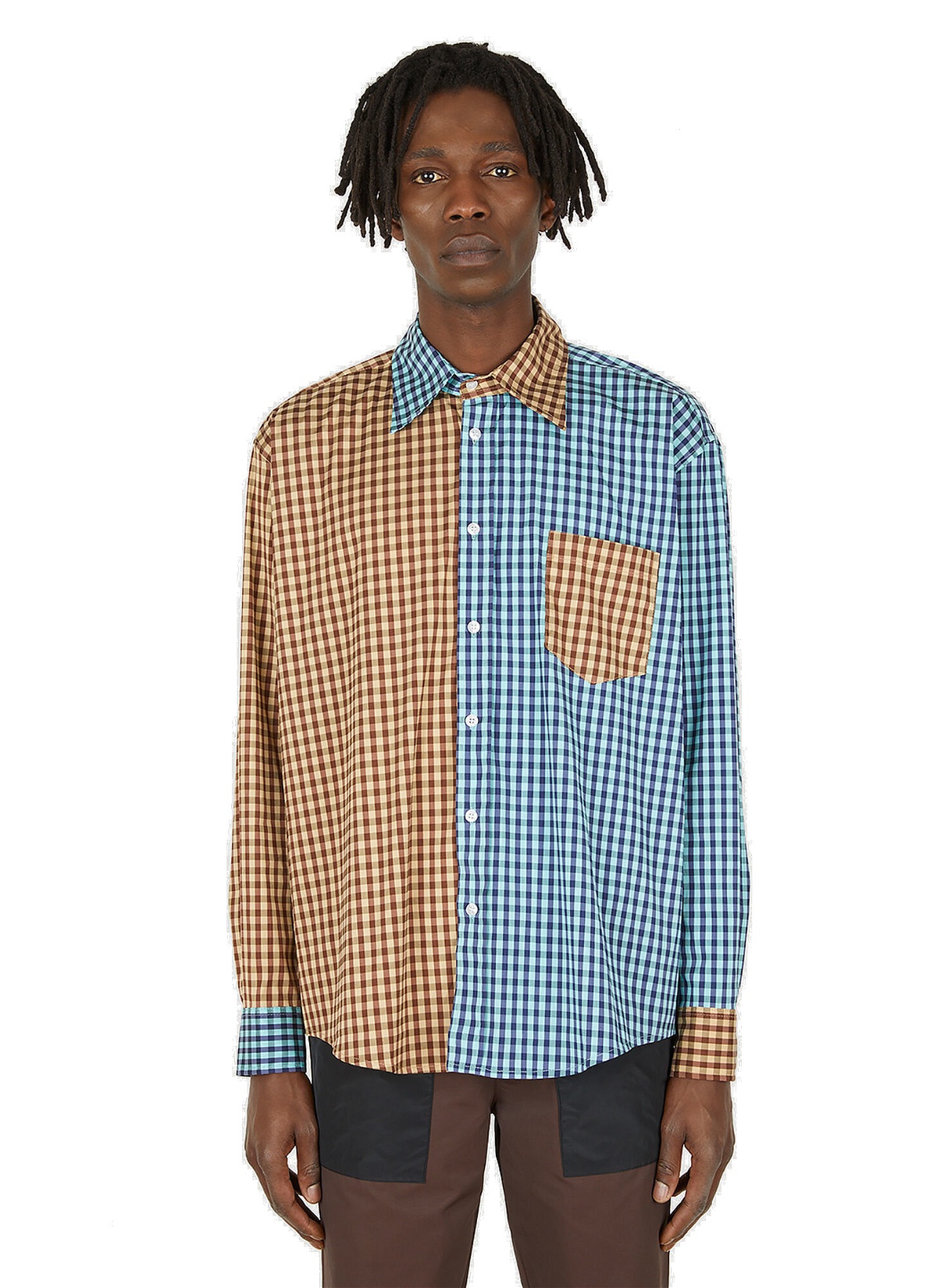 Photo: Two-Tone Check Shirt in Blue